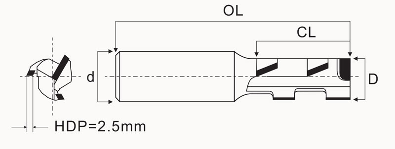 diamond router cutter drawing