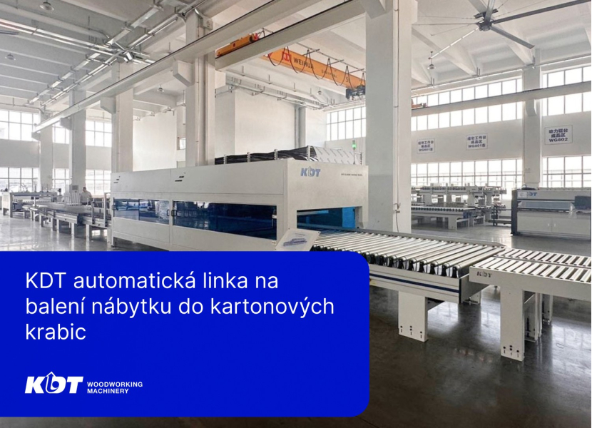 KDT automatická linka na balení nábytku do kartonových krabic