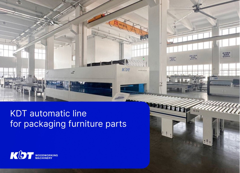 KDT automatic line for packaging furniture parts