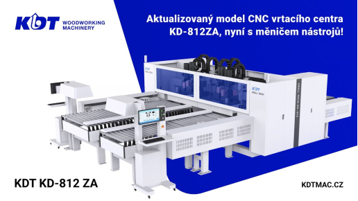 Aktualizovaná verze CNC vrtacího centra KD-812ZA - přidán měnič nástrojů!