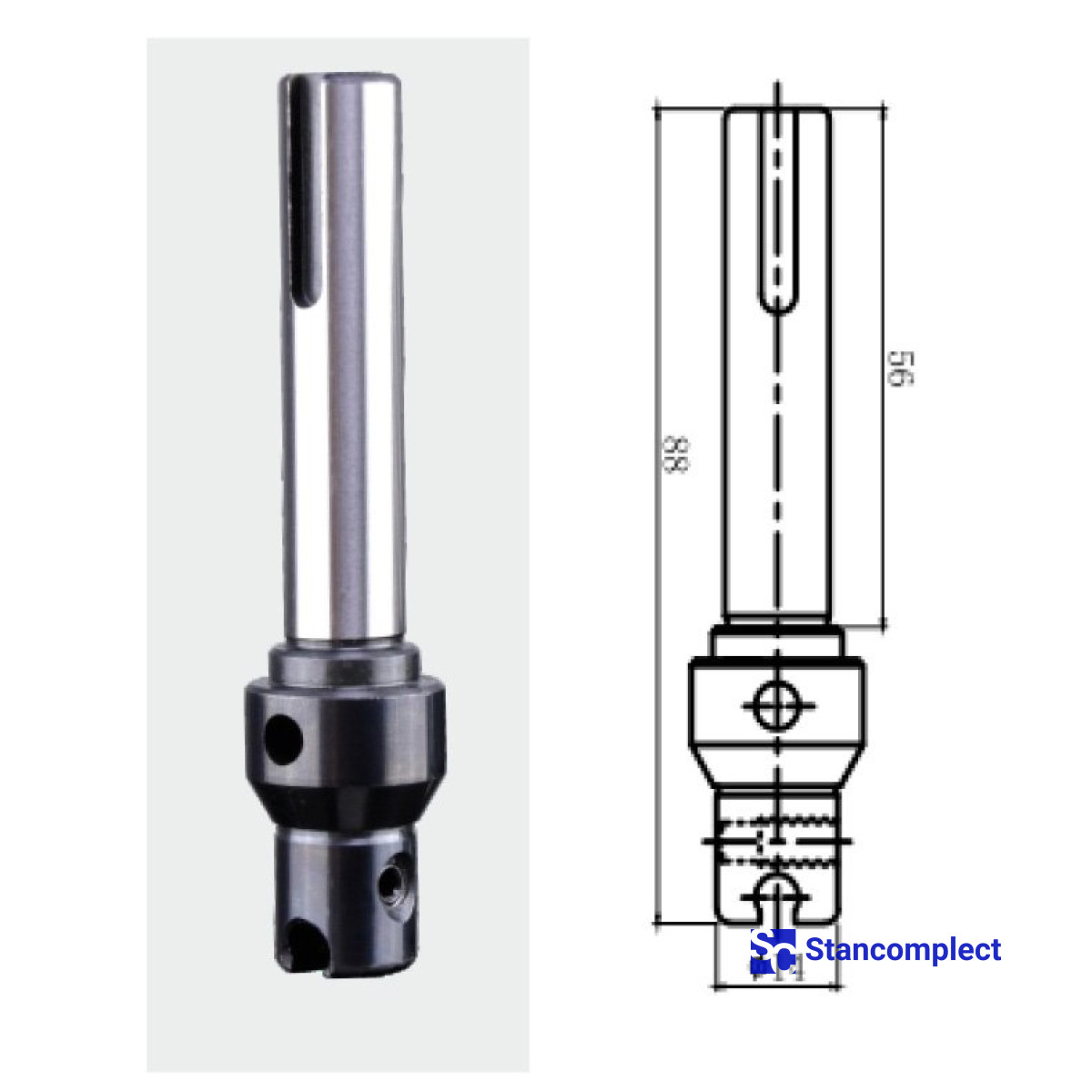Spindle of drilling machine L - 88 mm D - 14 mm