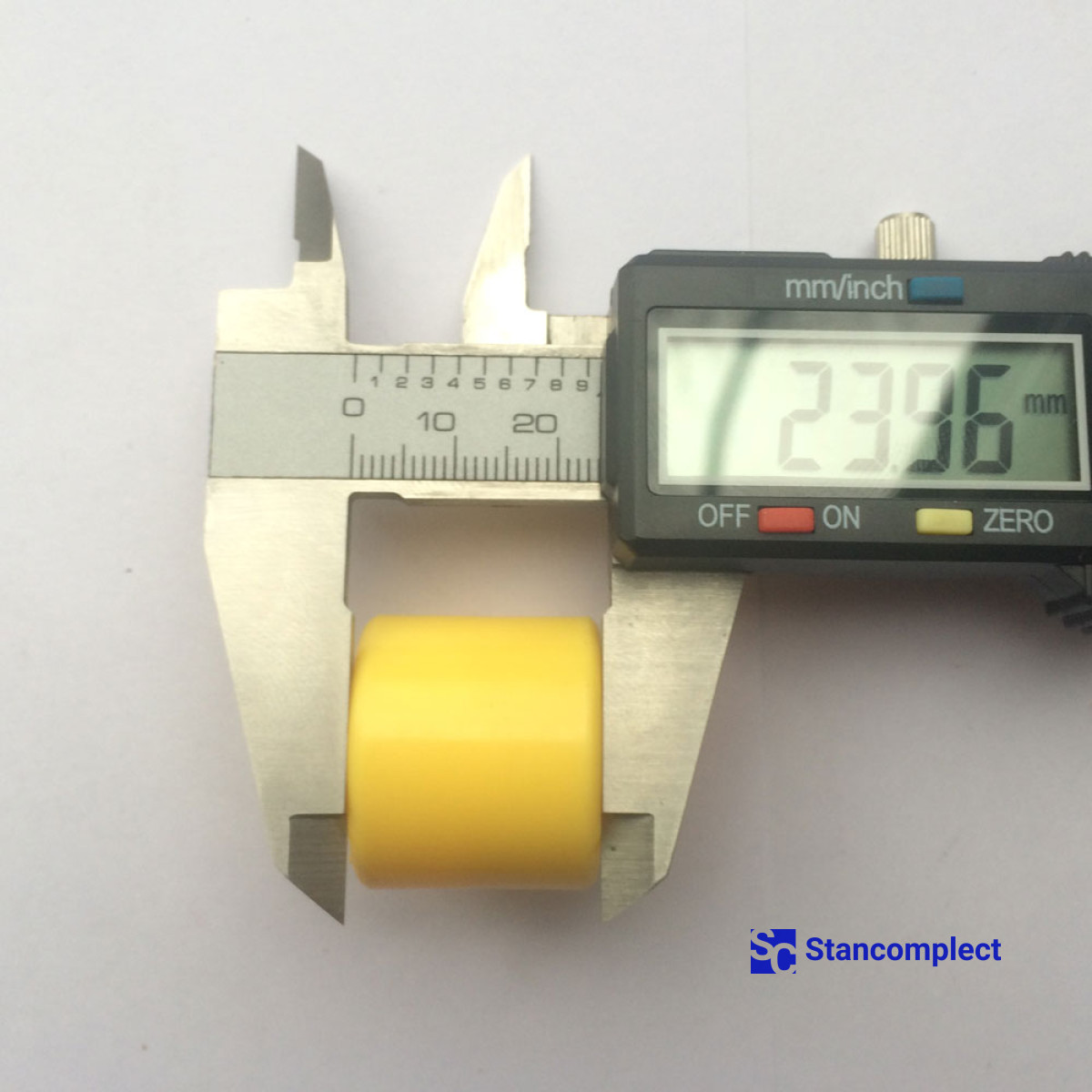Plastic roller for roller conveyor 27x3x24 mm yellow for edge banding machine