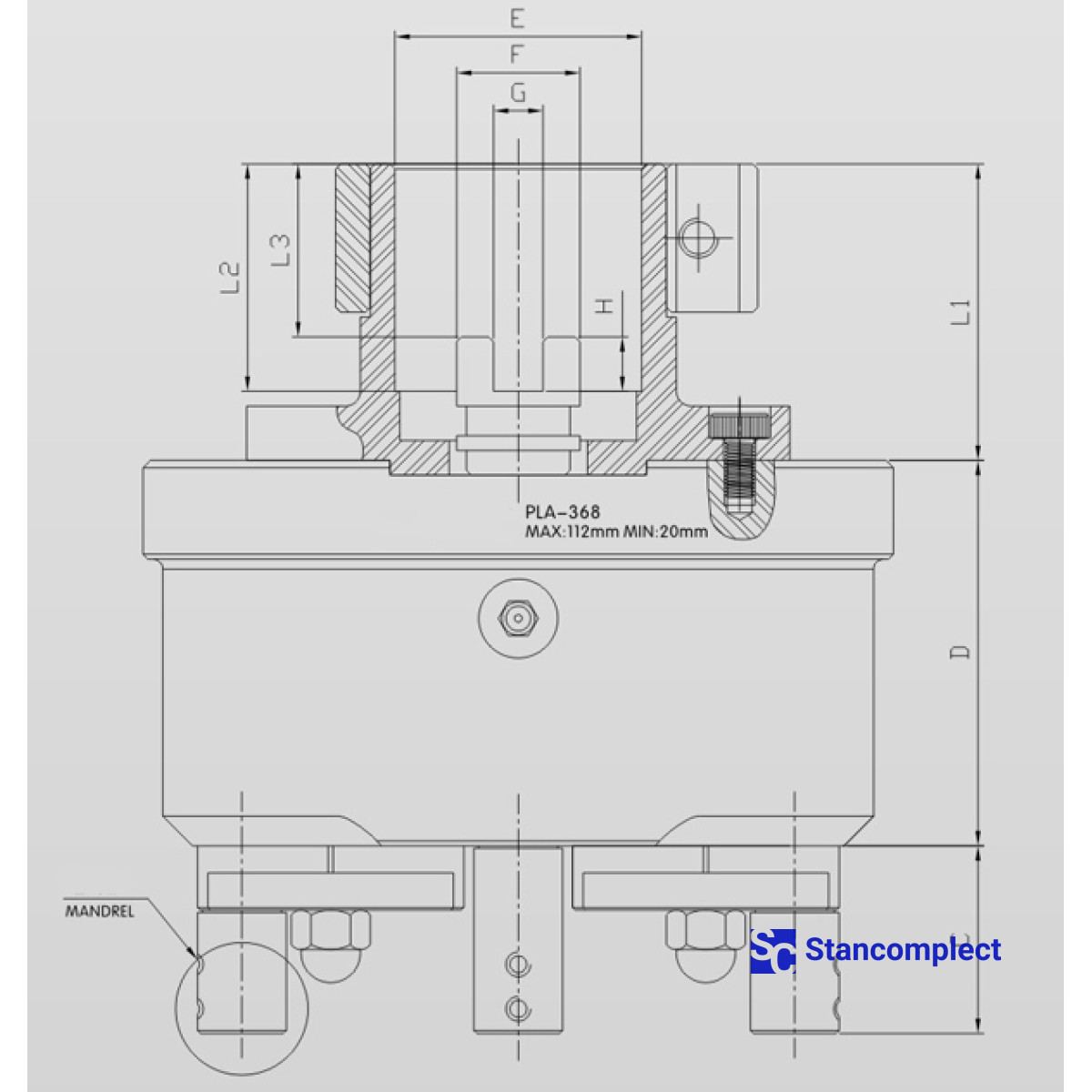 3-spindle drilling head with adjustable spindle spacing 20–112 mm