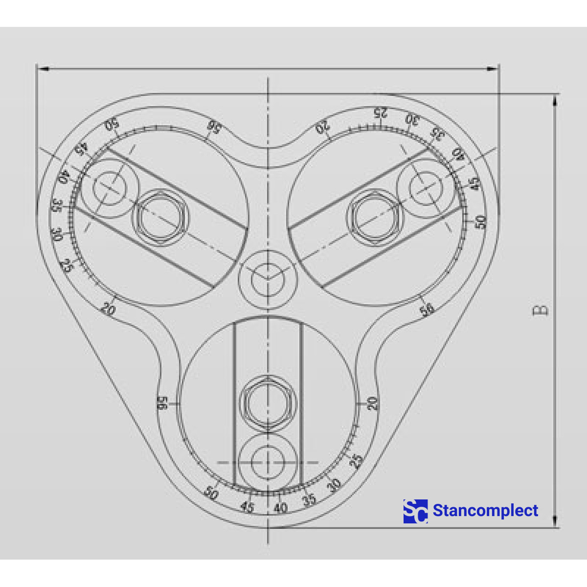 4-spindle drilling head with adjustable spindle spacing 20–112 mm