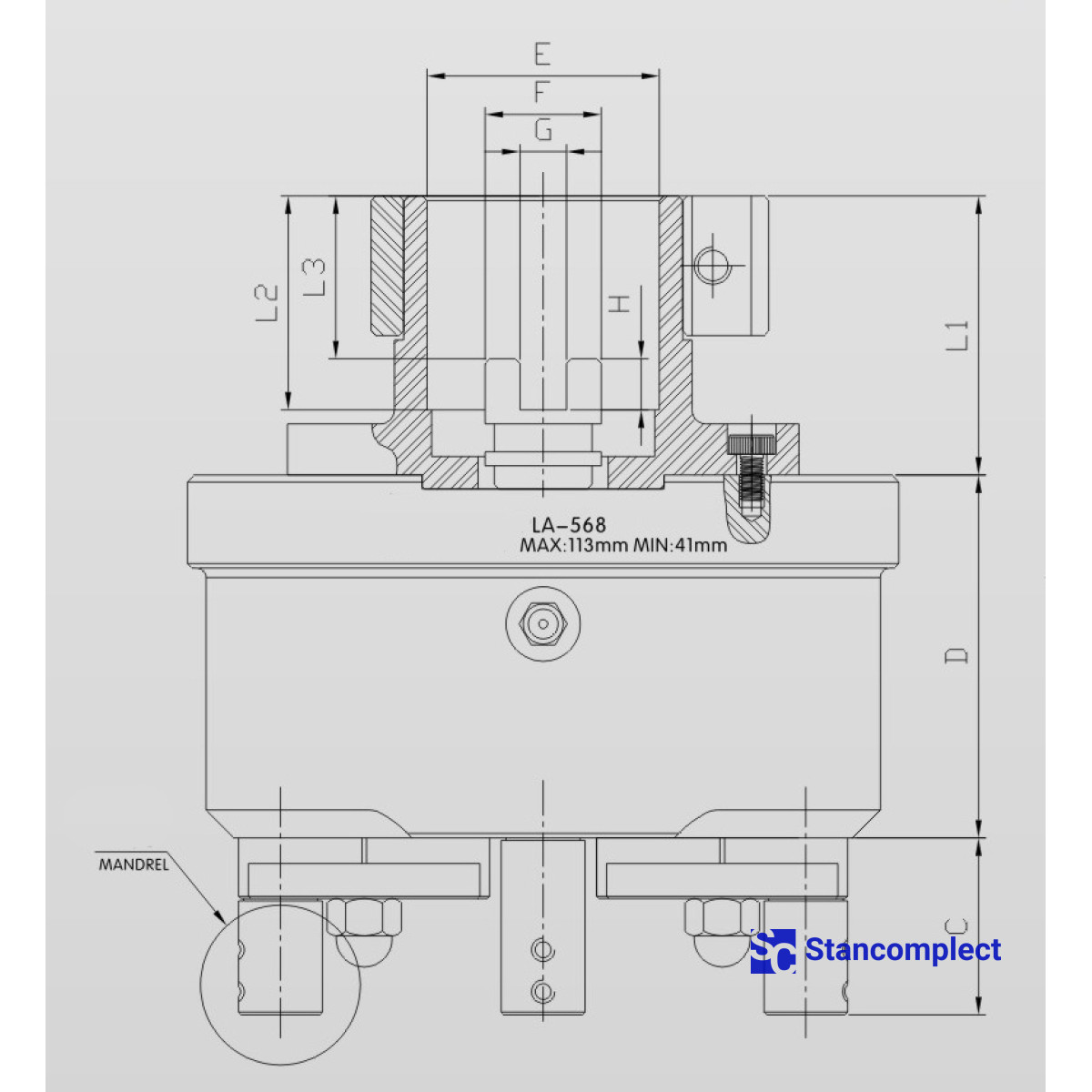 5-spindle drilling head with adjustable spindle spacing 29–79.9 mm