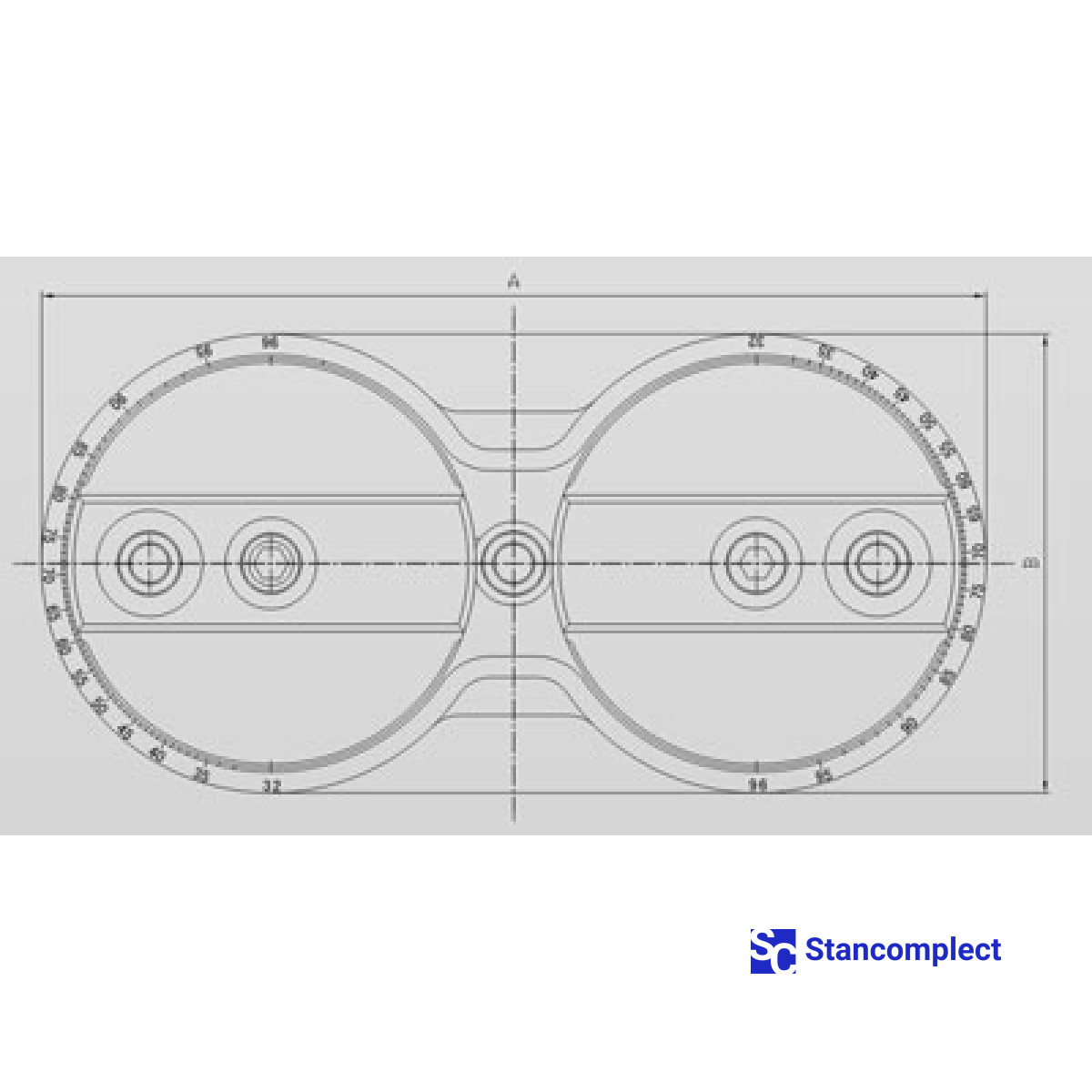 3-spindle drilling head with adjustable spindle spacing 32–192 mm