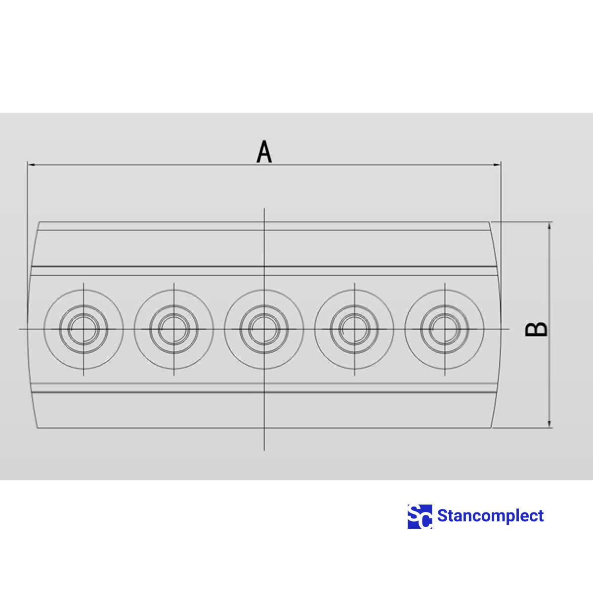 7-spindle drilling head with fixed spindle spacing