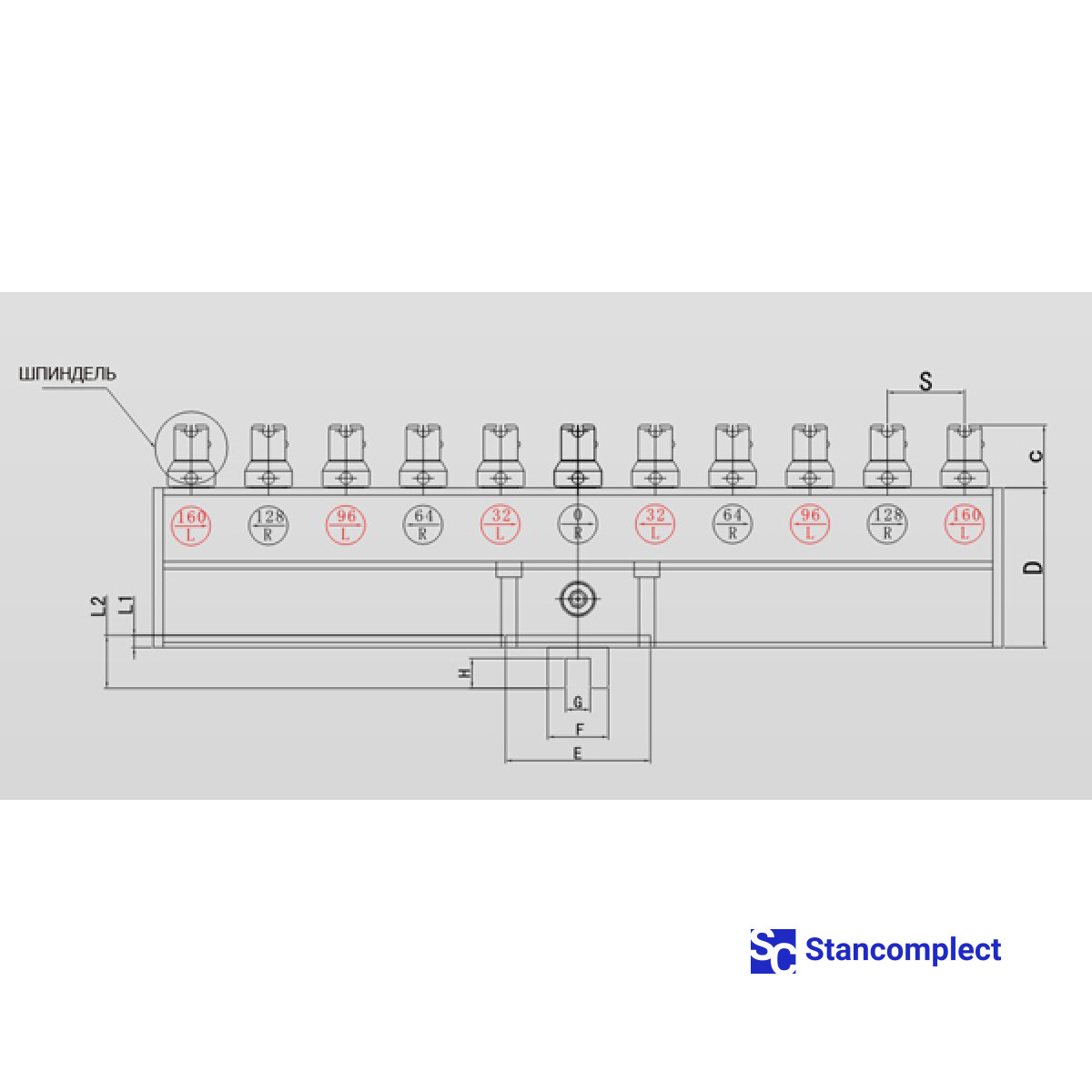 Multi-spindle drilling head with 21 spindles for Chinese drilling machines
