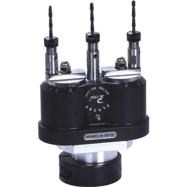 3-spindle drilling head for metal with adjustable spindle spacing 20–112 mm