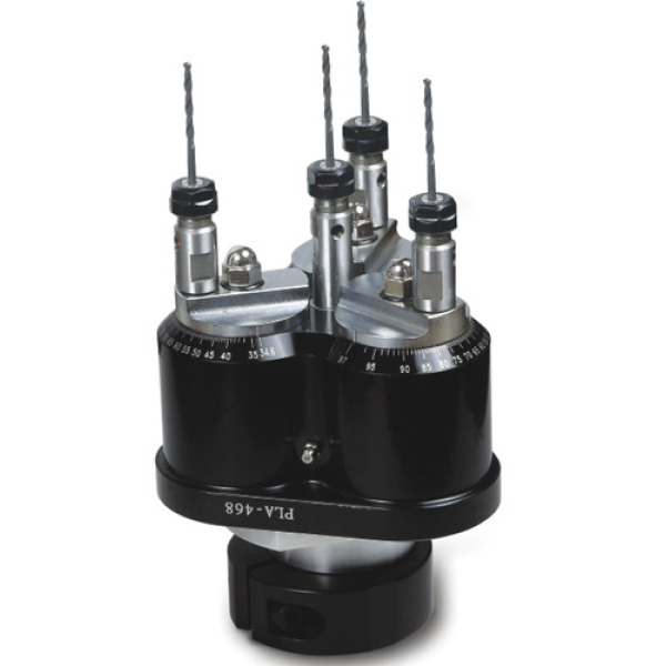 4-spindle drilling head for metal with adjustable spindle spacing 20–112 mm