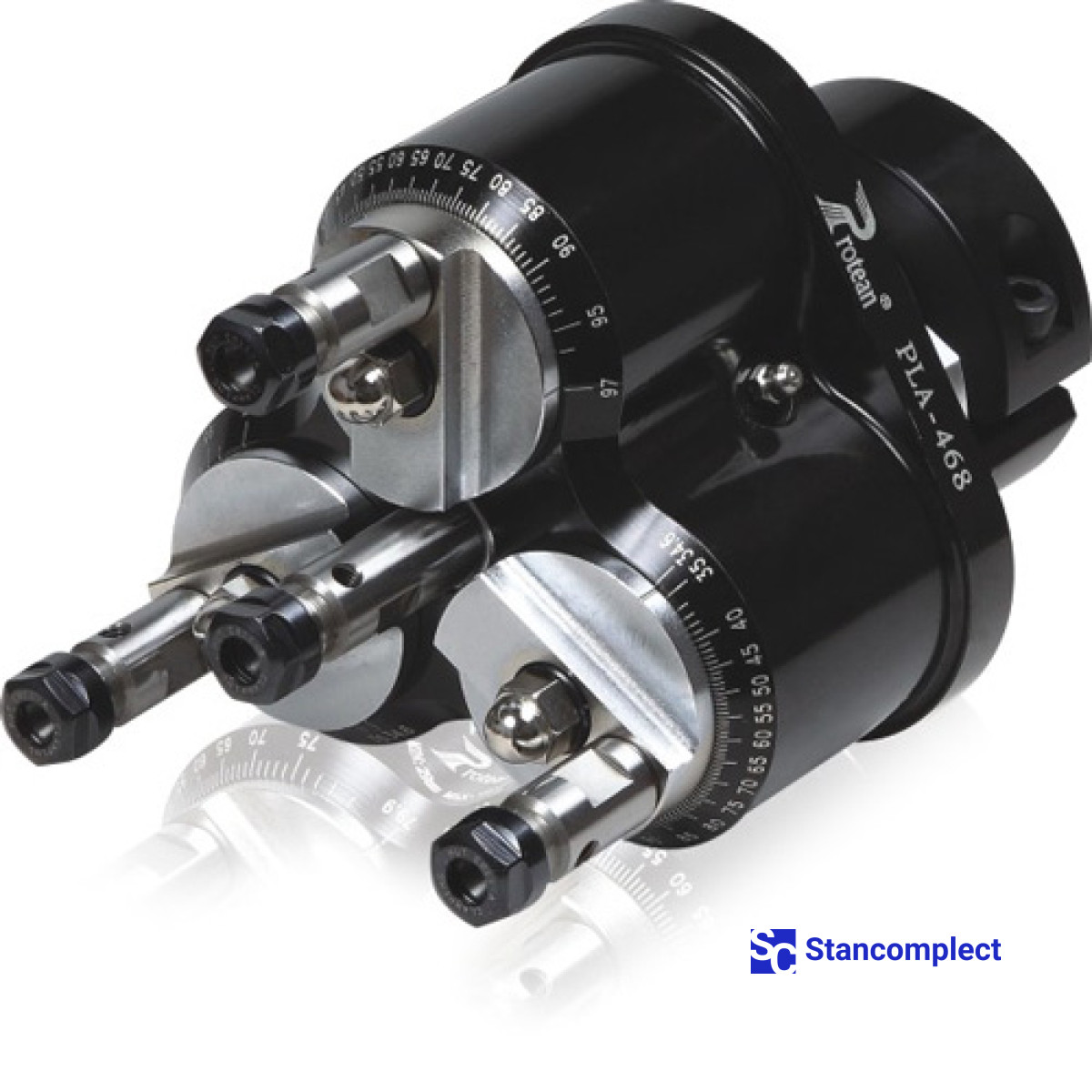 4-spindle drilling head for metal with adjustable spindle spacing 20–112 mm