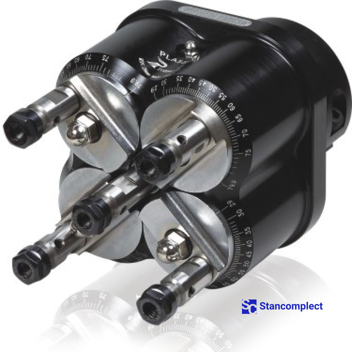 5-spindle drilling head for metal with adjustable spindle spacing 41–113 mm