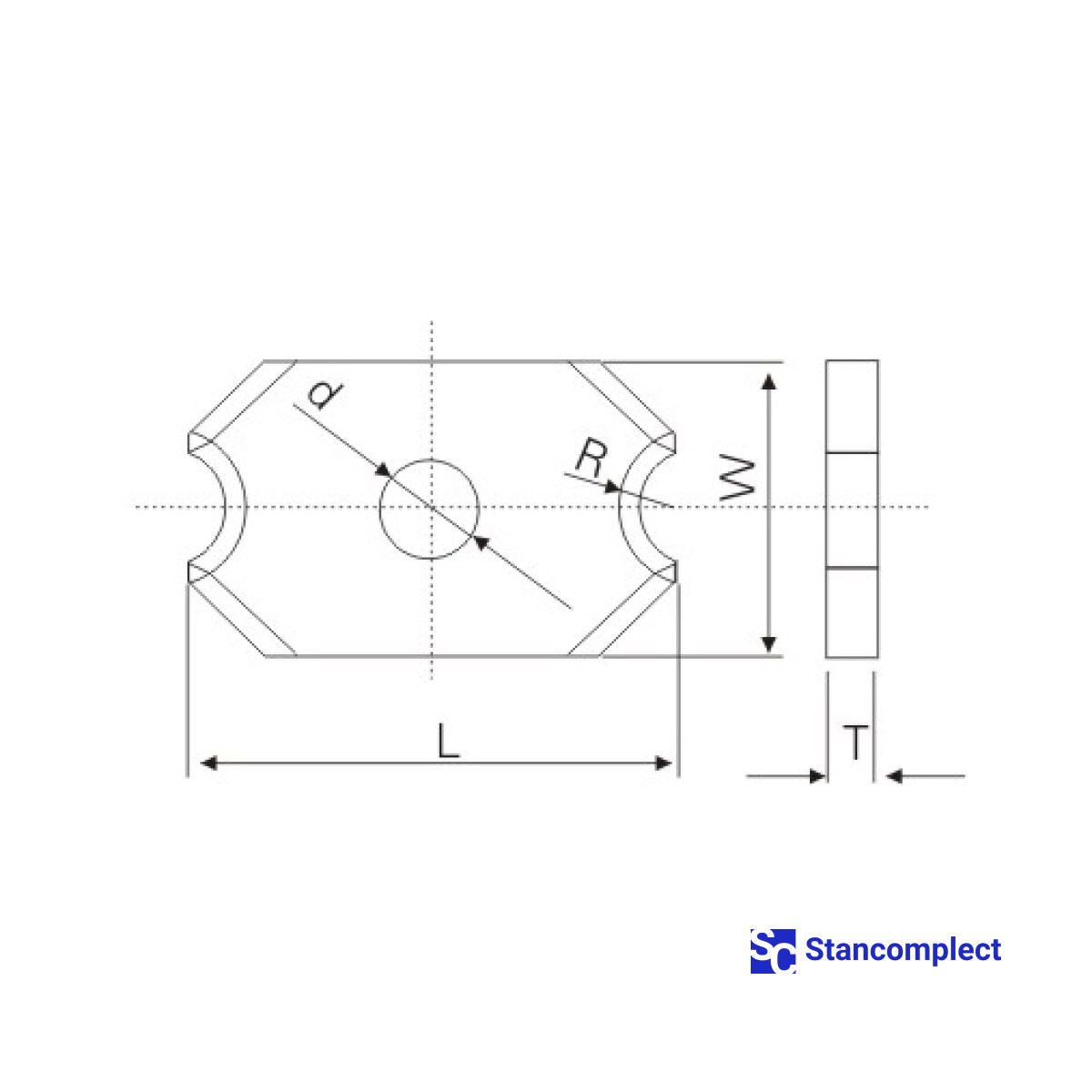 Radius scraper 20x12x2 R2 for edge banding machine