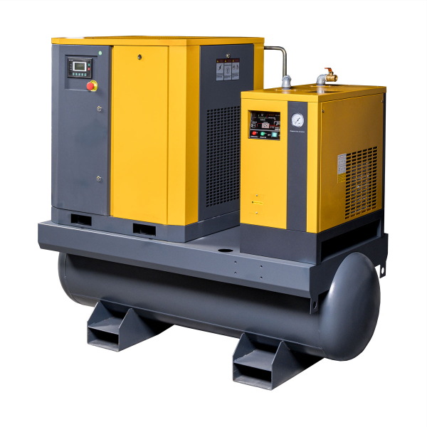 Screw compressor AirHorse AHB-7A-300 (capacity 0.6 m³/min, pressure 10 bar) with receiver and dryer