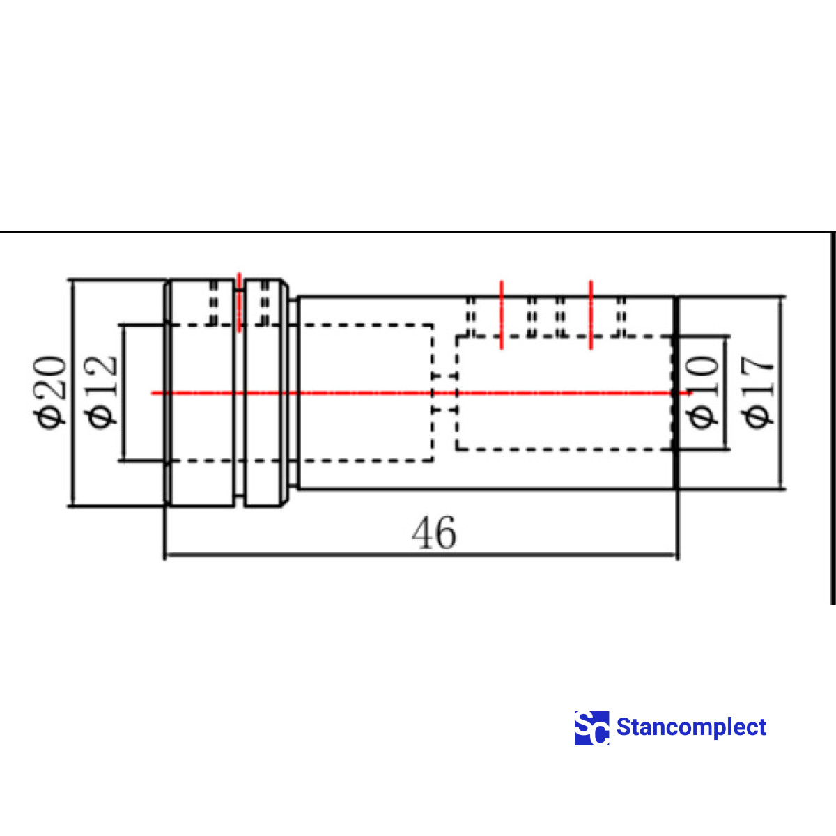 Цанга быстросменная 46x10x12 к сверлильно-присадочным станкам Weeke, HOMAG