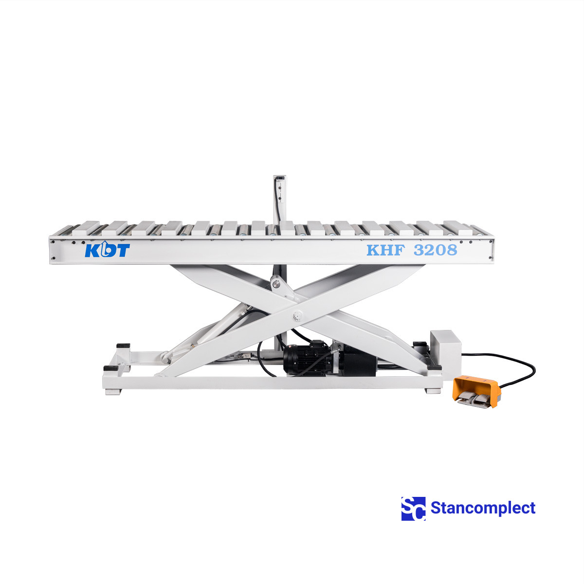 Hydraulic scissor lift table KDT KHF-3208 with a photosensor for workpieces up to 2500x600 mm