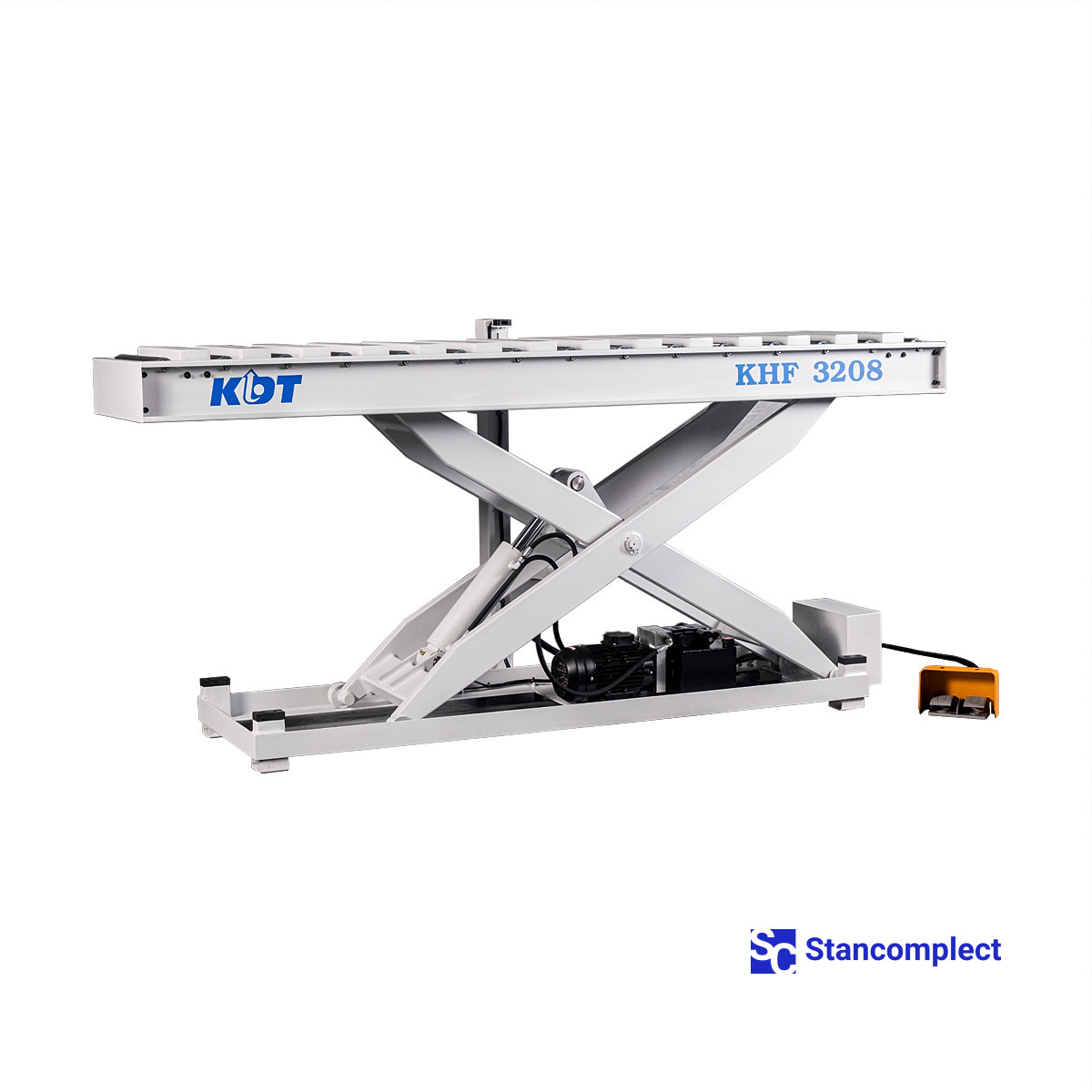 Hydraulic scissor lift table KDT KHF-3208 with a photosensor for workpieces up to 2500x600 mm