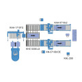Automatic cutting line based on two machines KN-3710DE, processing area 3100x2150 mm
