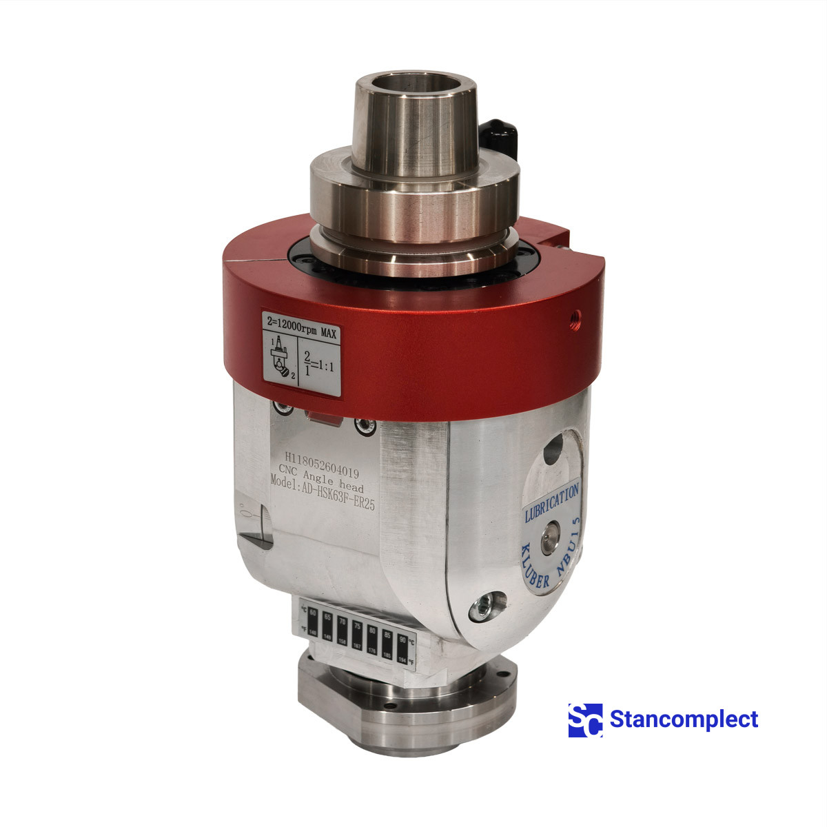 Rotary CNC milling angle head HQD HSK63F-ER25-U3 H118052604019 adjustable 0–90° for CNC Drilling centers KDT