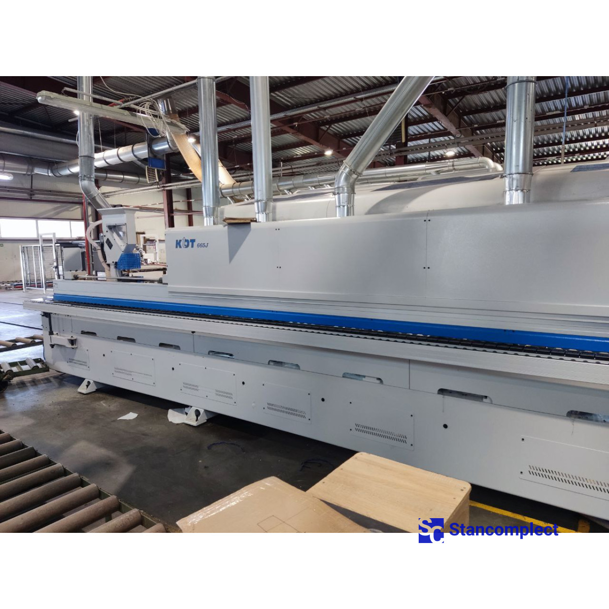 Edge banding machine KDT KE-665JSMA with a contouring unit, jointing and pneumatic reconfiguration of units