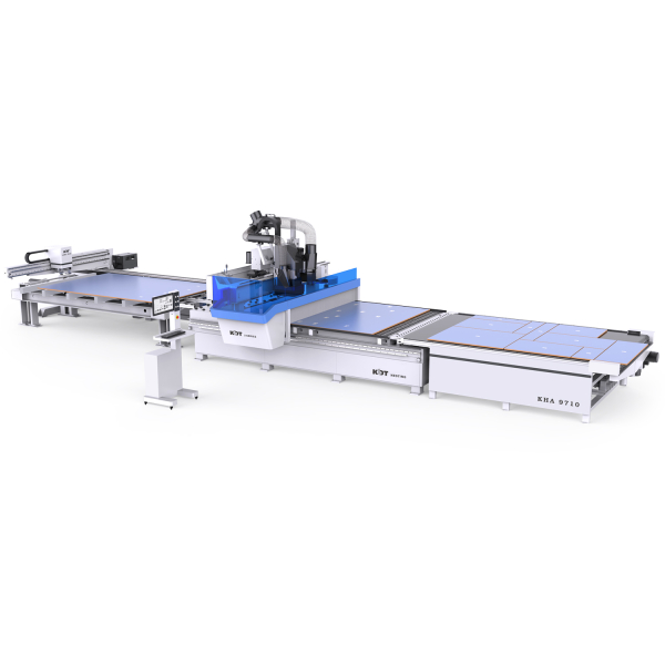 Automatic line KDT NESTING LINE based on KN-3710DE (table size 3100x2150, cutting, milling, additive, loading with label printing + unloading)