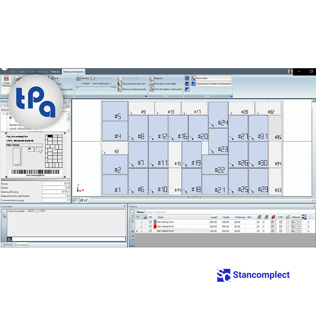CNC machining center KN-3710DP, processing area 3100x2150 mm