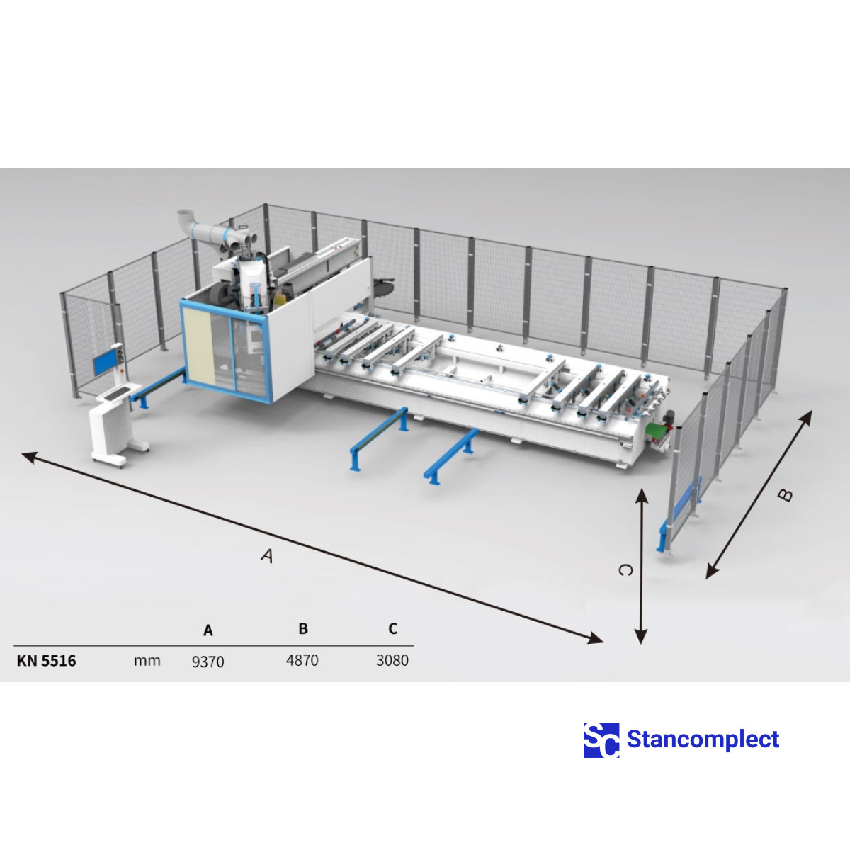 5-осевой  обрабатывающий центр с ЧПУ KDT KN-5516, зона обработки 5150x1500 мм