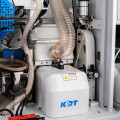 Edge banding machine KDT KE-268JSA with corner rounding unit, top glue bath and pneumatic reconfiguration of units