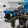 Edge banding machine KDT KE-268JSA with corner rounding unit, top glue bath and pneumatic reconfiguration of units