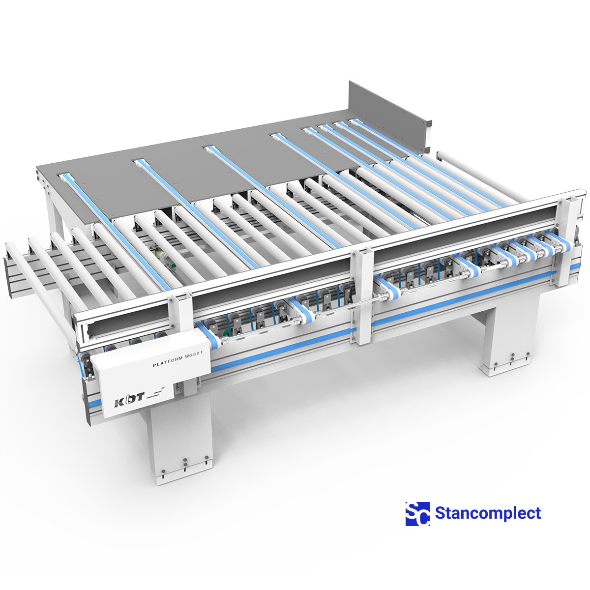 Packaging line for packing cabinet furniture parts KDT