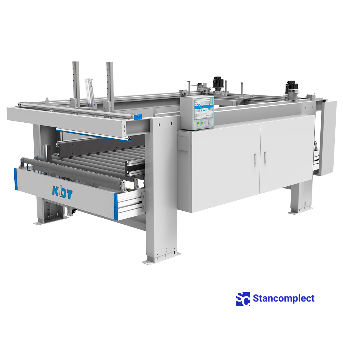 Packaging line for packing cabinet furniture parts KDT