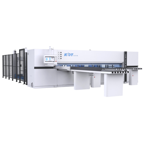 CNC velkoplošná pila KS-843HL se zadním plněním a dvojitým tlačníkem, výška dávkového řezu 120 mm, rozměr 4300x4300 mm