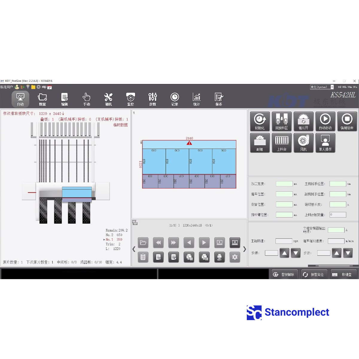 CNC velkoplošná pila KS-843HLM se zadním nakládáním a dvojitým tlačníkem