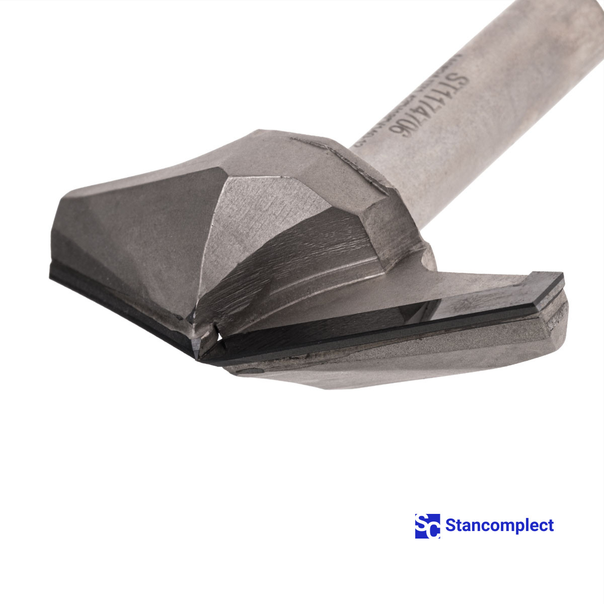 Diamond V-groove router bit D71.43 h18 d12 140°