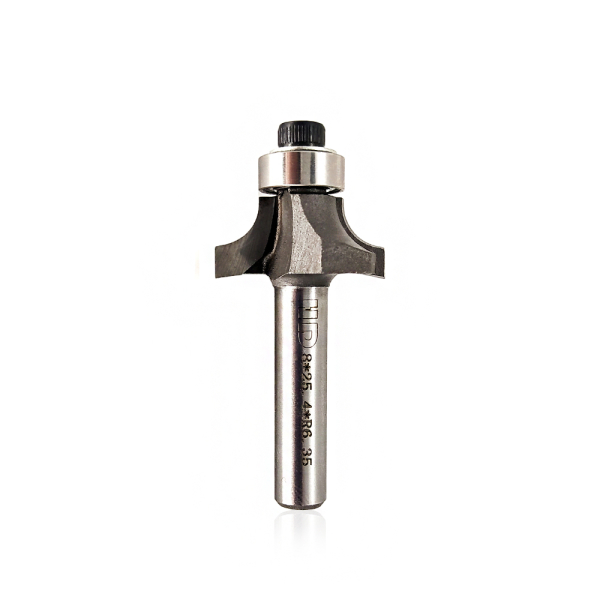 Round over router bit with lower bearing R6,35-D25,4-l11-L51-d8