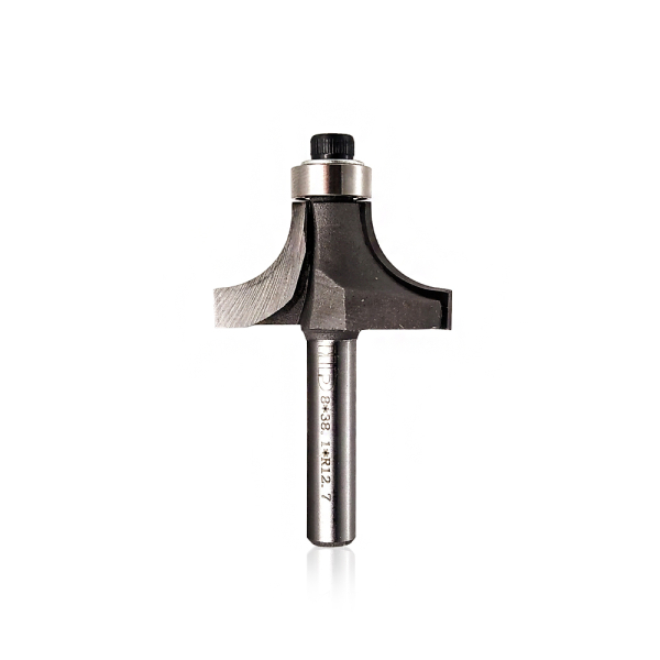 Round over router bit with lower bearing R12,7-D38,1-l19-L59-d8