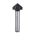 Two flute V-groove router bit d8-D18-H7,4-L60-A90 for aluminum