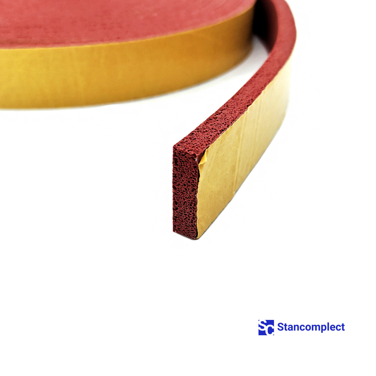 Adhesive-backed pressure beam rubber 6x20 mm red (4 m roll) for CNC beam saws