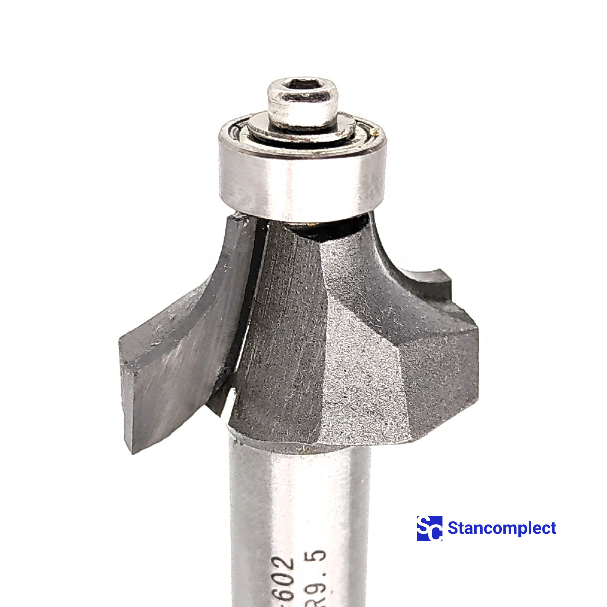 Two flute round over router bit with lower bearing R9,5-D31,7-l16-L54-d12