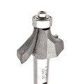 Two flute round over router bit with lower bearing R12,7-D38,1-l19-L59-d12
