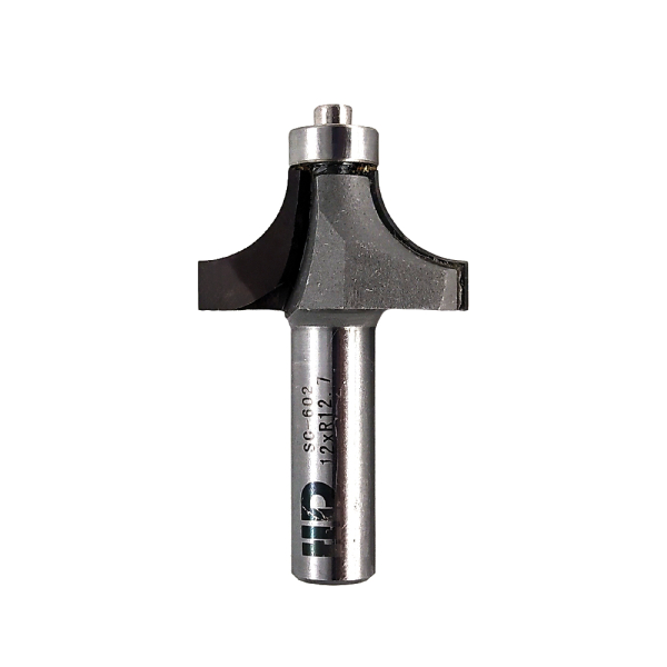 Round over router bit with lower bearing R12,7-D38,1-l19-L59-d12