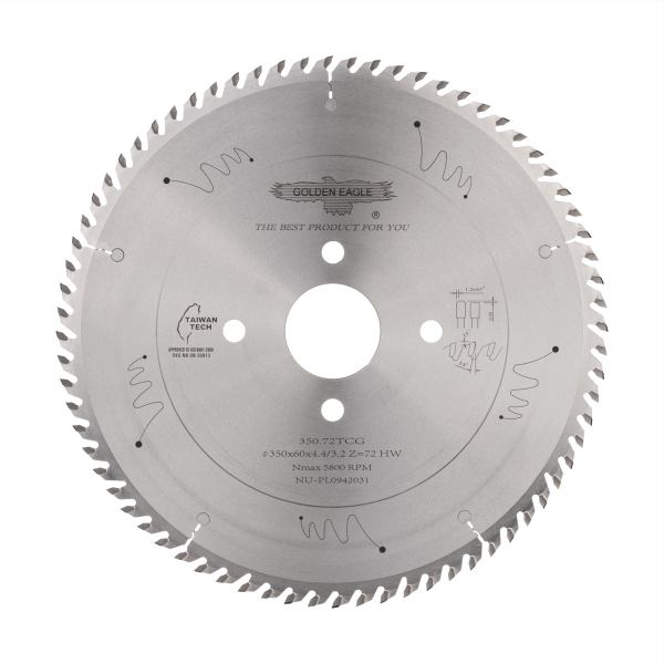 Main saw blade GOLDEN EAGLE 350x60x4.4/3.2 Z72 for CNC beam saws HOLZMA