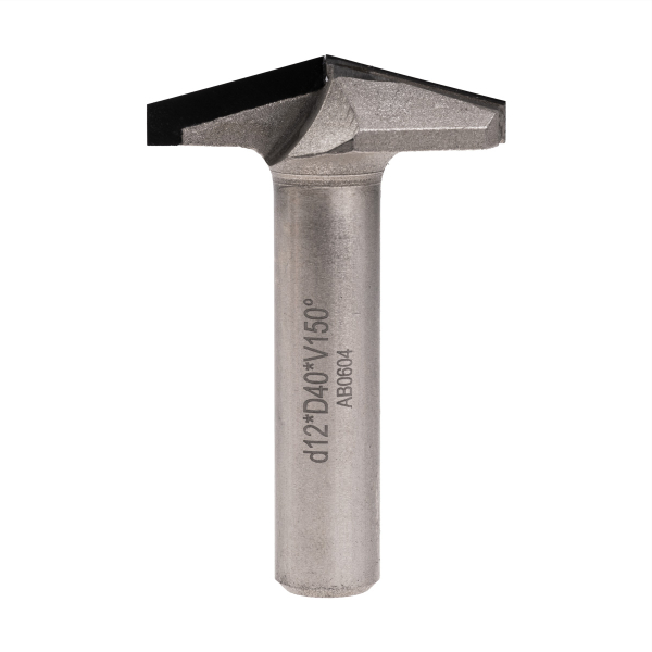 Diamond V-groove router bit D40 h15 d12 150°