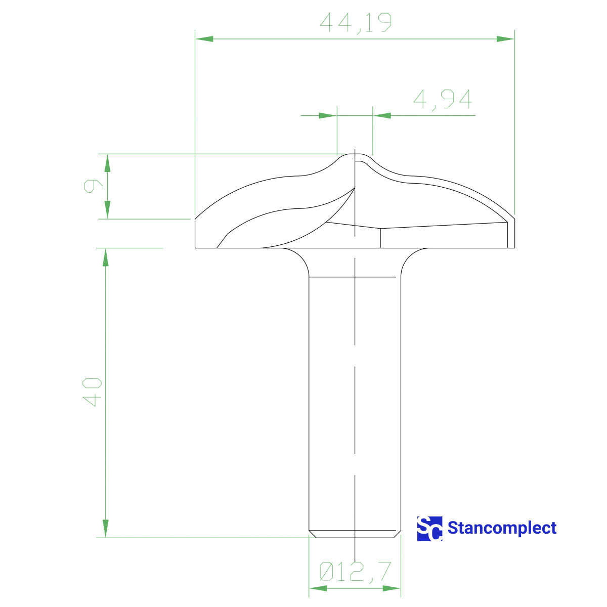 Diamond shaped cutter D45 h15 d12