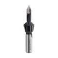 Through hole drill bit with countersink HD d-7 mm, L-69 mm right with brazed block