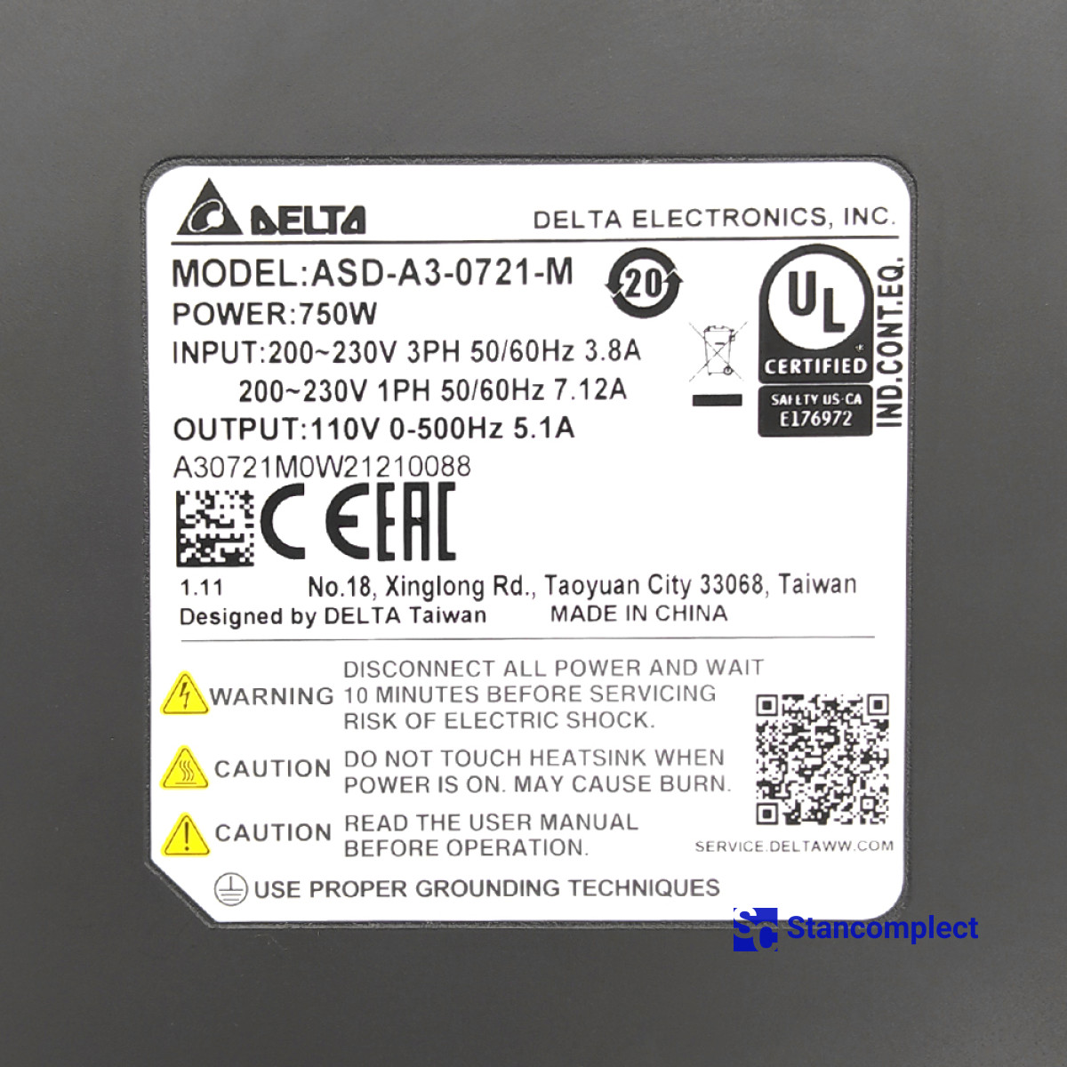 Servopohon DELTA ASD-A3-0721-M pro CNC vrtací centra KDT