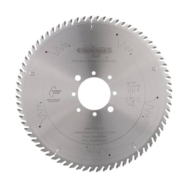 Main saw blade Golden Eagle 380x80x4.4/3.2 Z72 for CNC beam saws SCM
