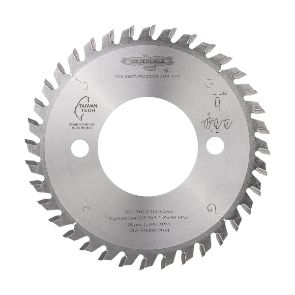 Scoring saw blade GOLDEN EAGLE 200x80x4.3/5.5x3.2 Z36 for CNC beam saws SCM