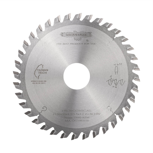 Scoring saw blade GOLDEN EAGLE 150x30x4.3/5.5x3.2 Z36 for CNC beam saws SCM/FELDER