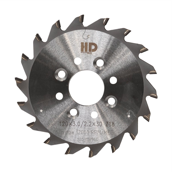 Diamond grooving saw blade 120х30х3.0/2.2x18Z for CNC drilling machines. Saw cut 3.0 mm